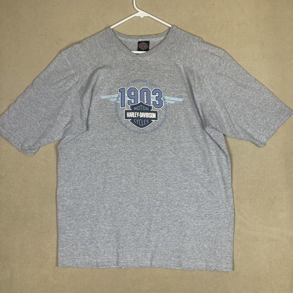 Harley Davidson Official Product Licensed Mens XL Short Sleeve‎ Gray T-Shirt